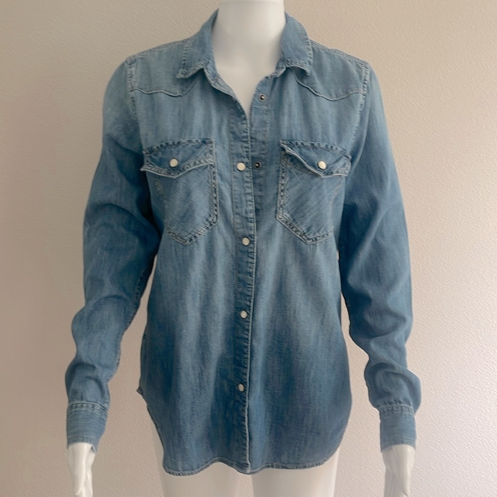 GAP Blue Denim Button Down Shirt